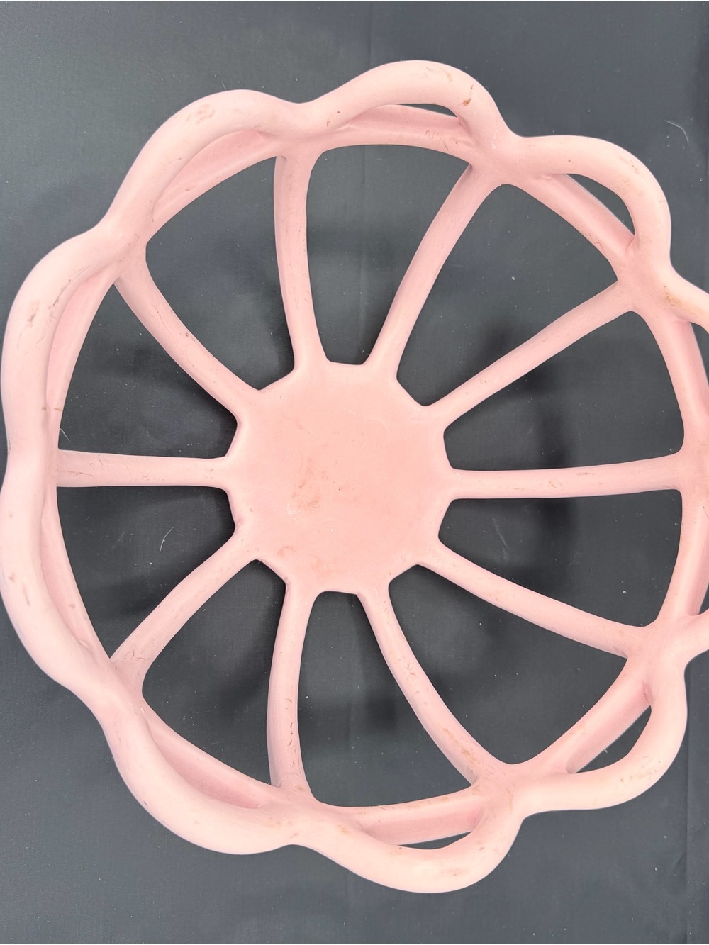 pink earthenware decorative bowl or lattice fruit basket by Opalhouse